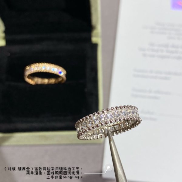 18K White Gold Perlée Diamonds Ring - 图片 8