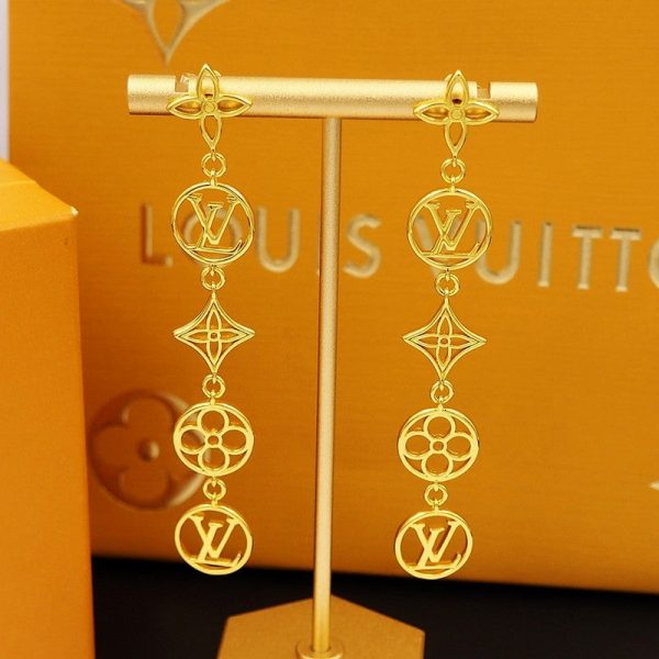 18K Louis Lace Long Earrings - 图片 4