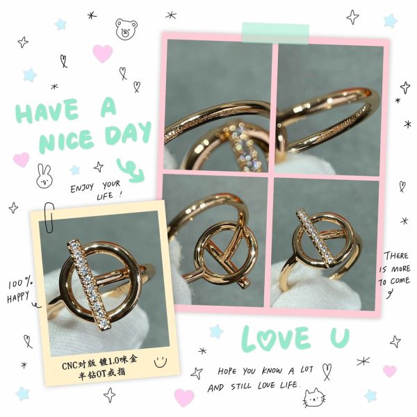 18K Echappee Diamond H Ring - 图片 8