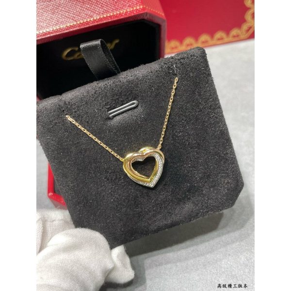 18K Trinity Heart Diamond Necklace - 图片 6