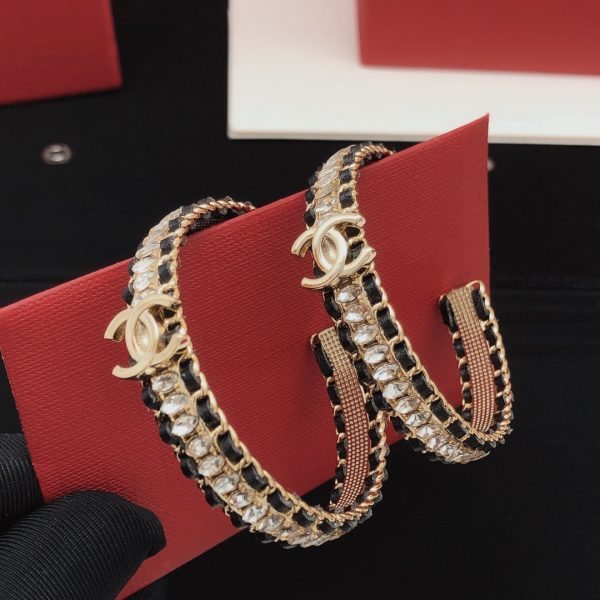 18K CC Strass Earrings - 图片 9