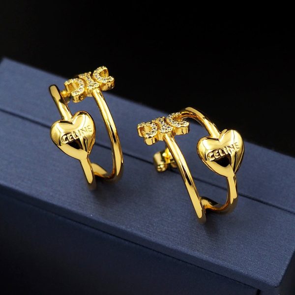 18K Triomphe Heart Earrings - Image 9