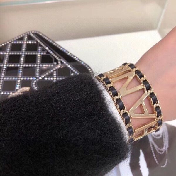 18K CC Vintage Pearl Cuff Bracelet - 图片 2