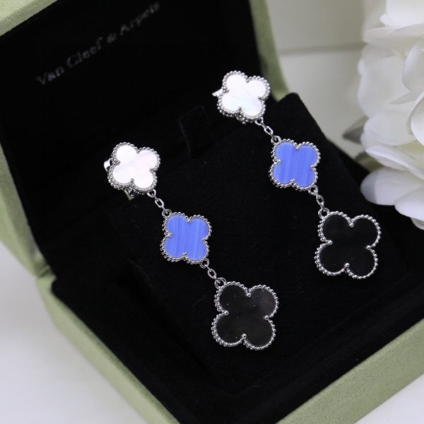 18K Magic Alhambra Three Motifs Earrings - 图片 9