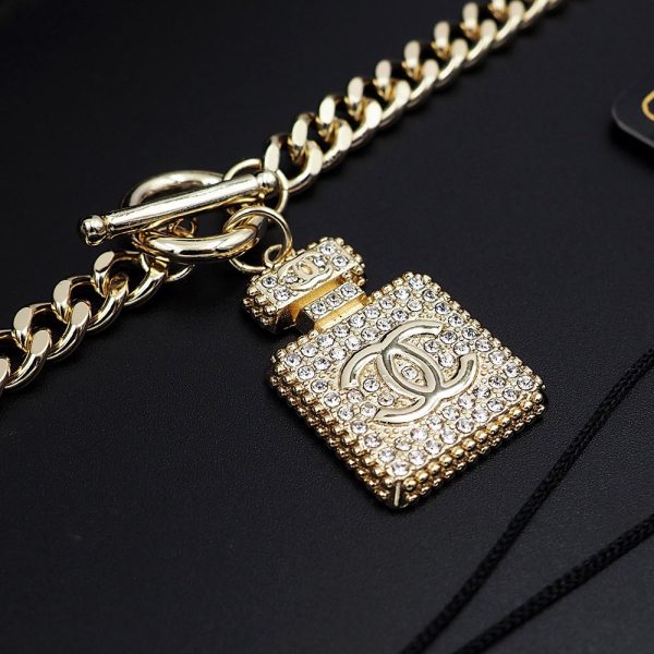 18K CC Diamond Perfume Bottle Pendant Necklace - 图片 6