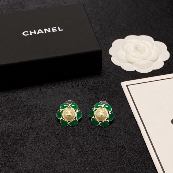 18K CC Emerald Petals Earrings - 图片 9