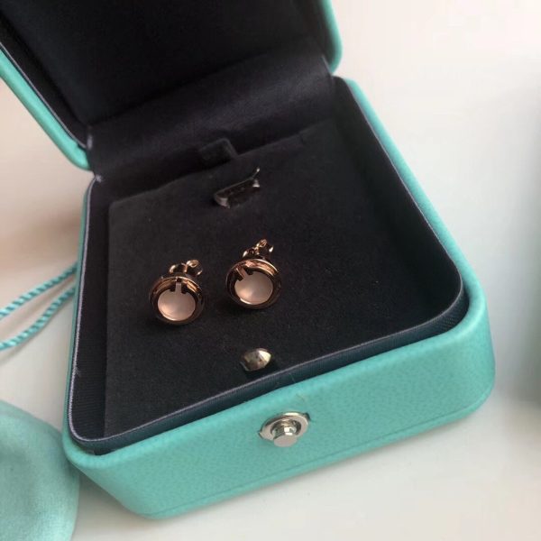 18K T Mother-of-pearl Circle Earrings - 图片 8
