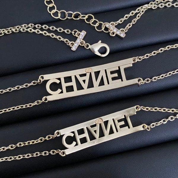 18K CC Letter Diamond Choker Necklace - 图片 9