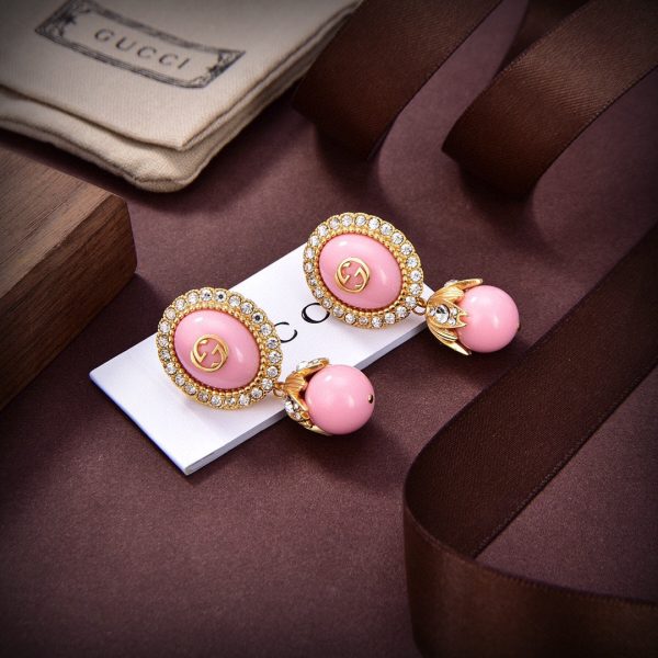 18K Double G Pearl Earrings - 图片 8