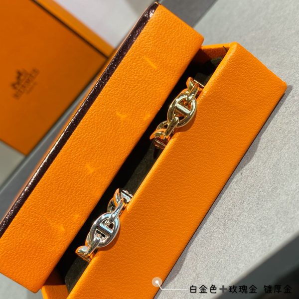 18K Chaine D'Ancre Enchainee H Ring - 图片 9