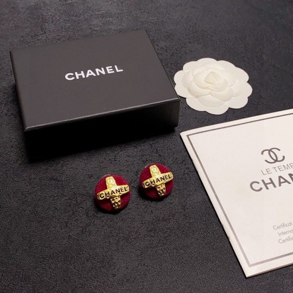 18K CC Red Yellow Gold Earrings - 图片 9