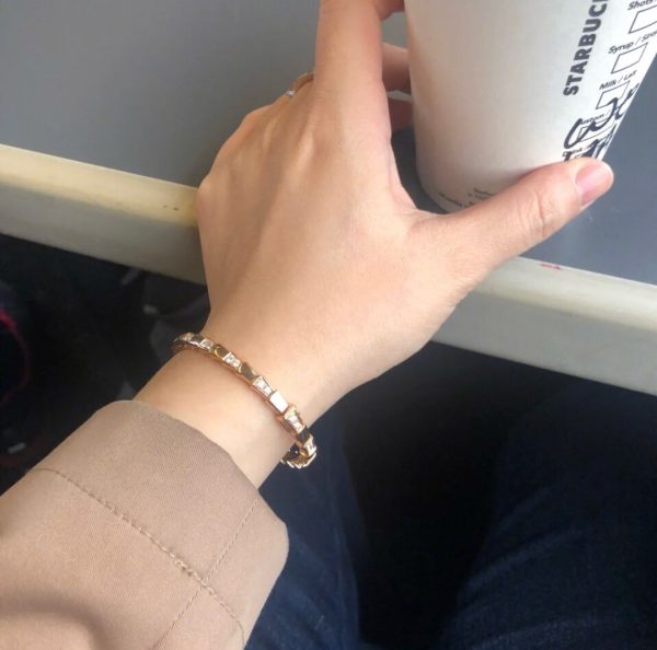 18K BV Serpenti Viper Demi Pave Diamond Bracelet - 图片 4