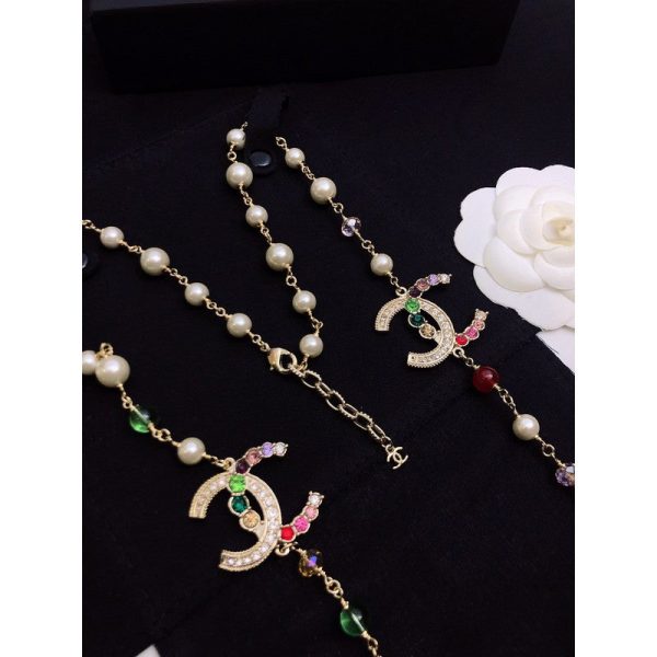18K CC Color Long Pearl Necklace - Image 6