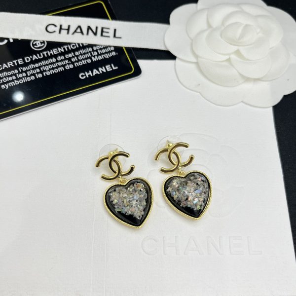 18K CC Multi-Color Crystals Heart Earrings - 图片 4