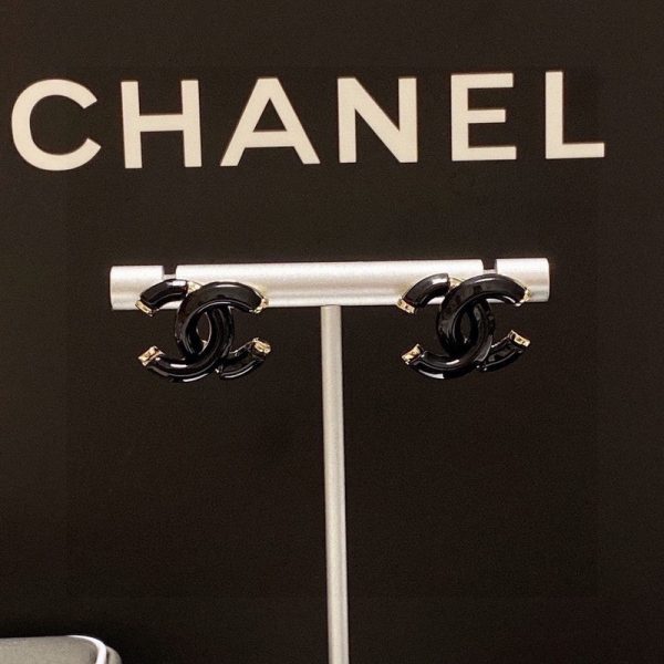 18K CC Black Gold Earrings - 图片 8