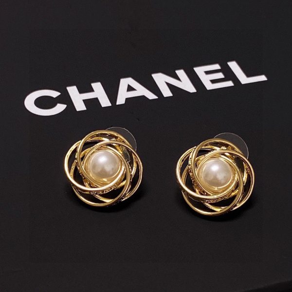 18K CC Pearl Earrings - 图片 9