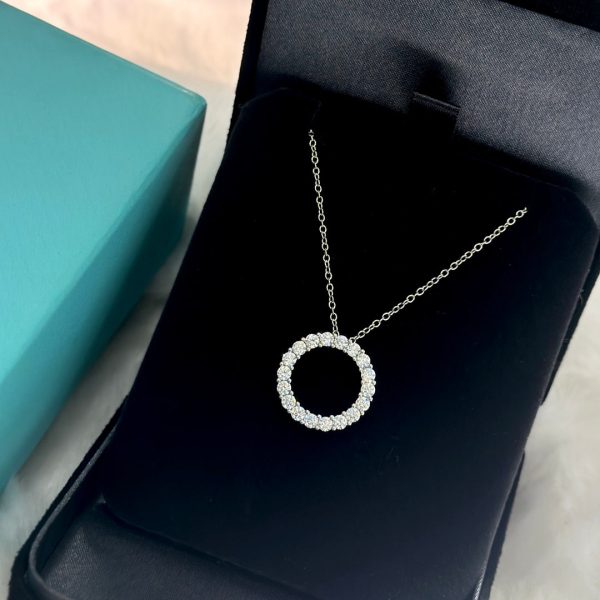 18K T Circle Diamonds Necklace - 图片 9
