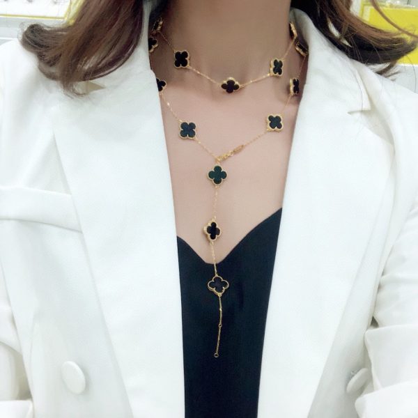 18K Vintage Alhambra 20 Motifs Long Necklace - Image 5
