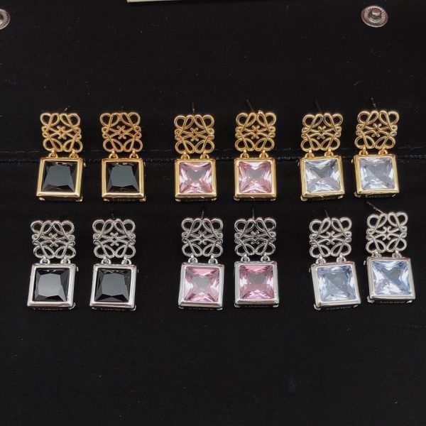 18K Anagram Crystal Earrings - Image 2