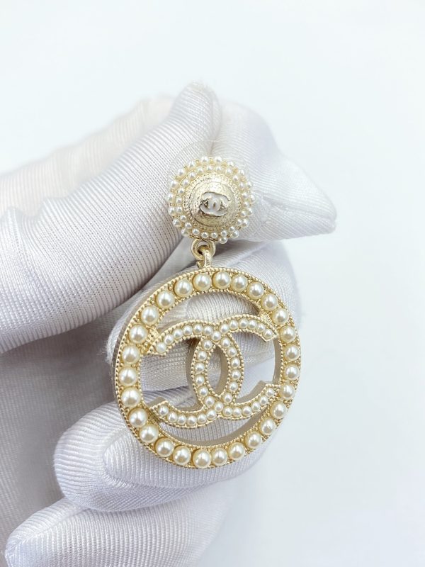 18K CC Pearl Earrings - 图片 9