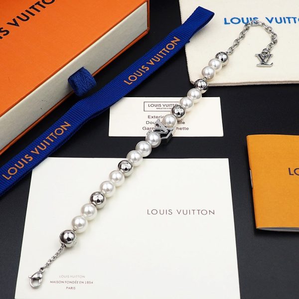 18K Louis Monogram White Pearls Bracelet - 图片 11