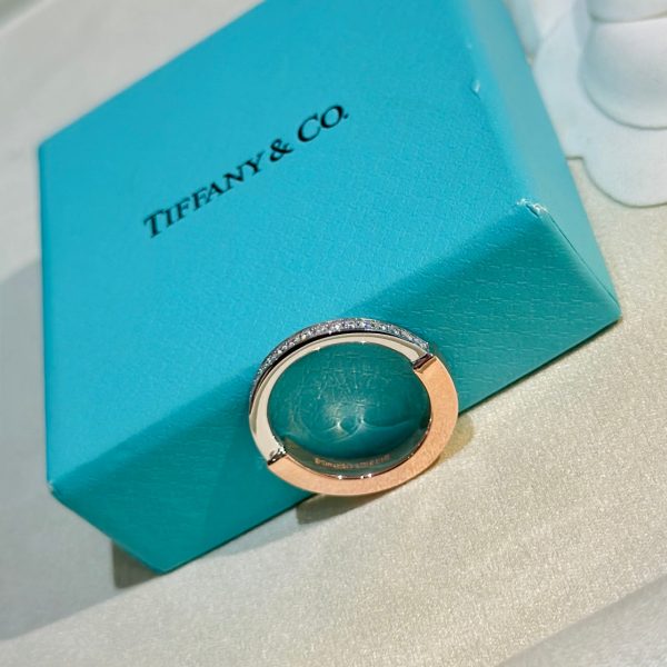 18K T Lock Diamond Rose Gold Ring - 图片 11