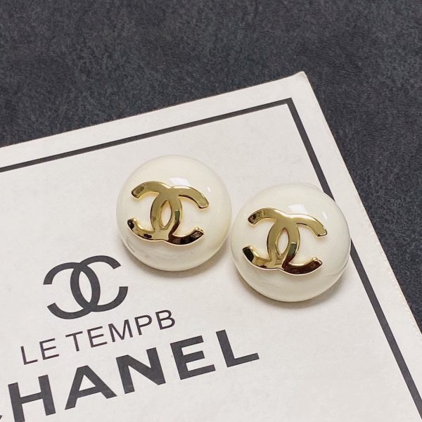 18K CC Pearl Round Earrings - 图片 5