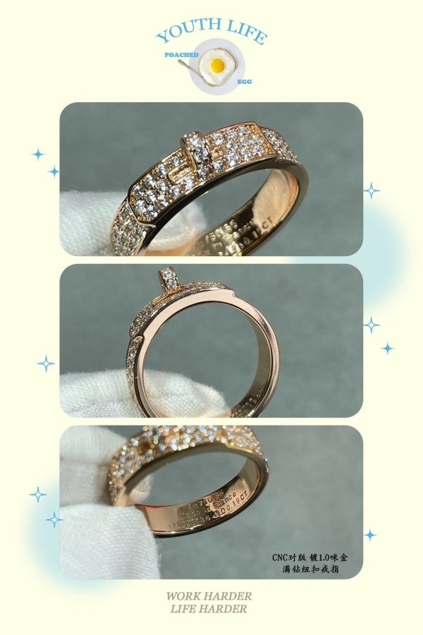18K Collier De Chien Diamonds H Ring - 图片 6