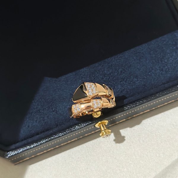 18K BV Serpenti Viper Black Ring - Image 10