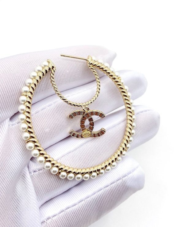 18K CC Circle Earrings - 图片 9
