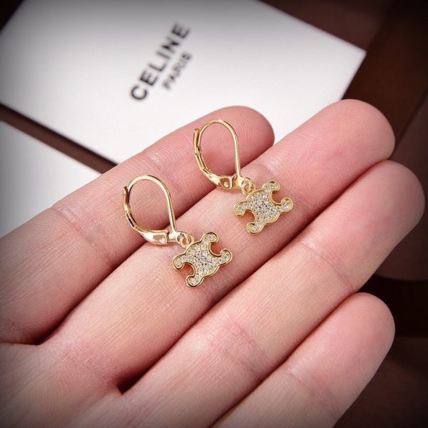 18K Triomphe Rhinestone Earrings - 图片 6