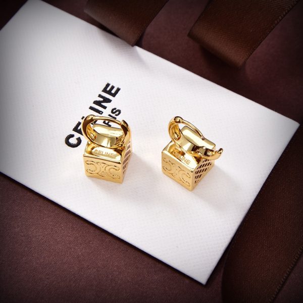 18K Triomphe Box Hoops Earrings - Image 6