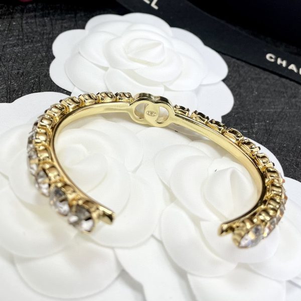 18K CC Crystal Open Cuff Bracelet - Image 9