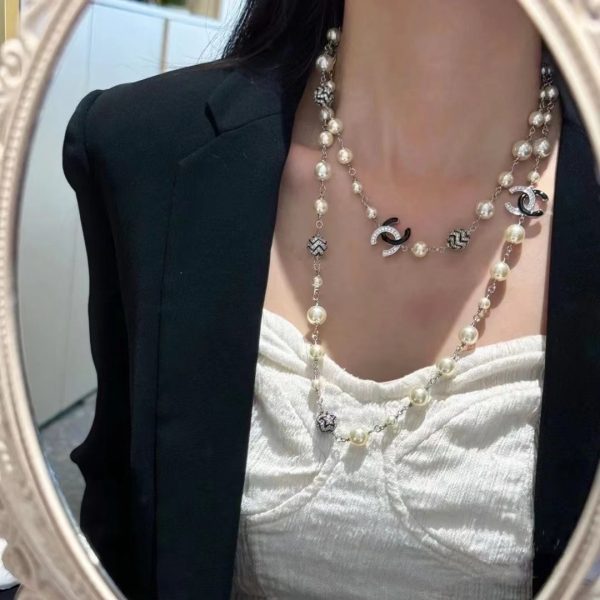 18K CC Star Pearls Long Necklace - 图片 3