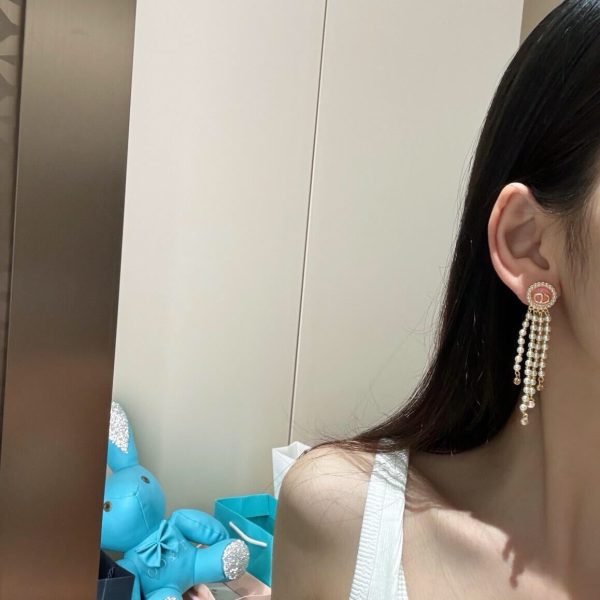 18K Petit CD Tassel Earrings - 图片 8