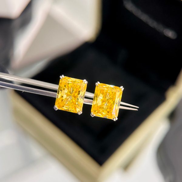 18K T Yellow Crystal Earrings - 图片 7