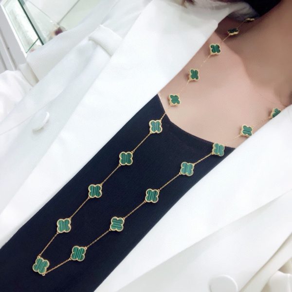 18K Vintage Alhambra 20 Motifs Long Necklace - Image 5