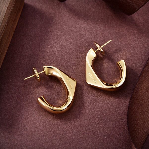 18K Pra Triangle Open Earrings - 图片 2