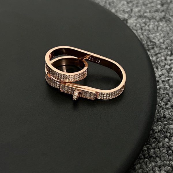 18K Kelly Gavroche Double H Ring - 图片 2