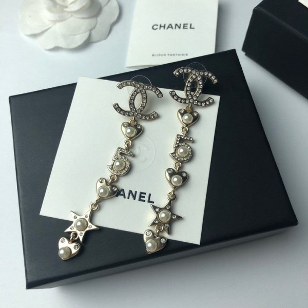 18K CC No.5 Long Earrings - 图片 9