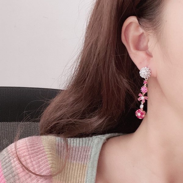 18K VCA Flower Diamond Earrings - 图片 6