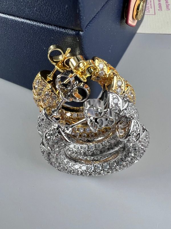 18k Louis Circle Diamonds Earrings - 图片 4
