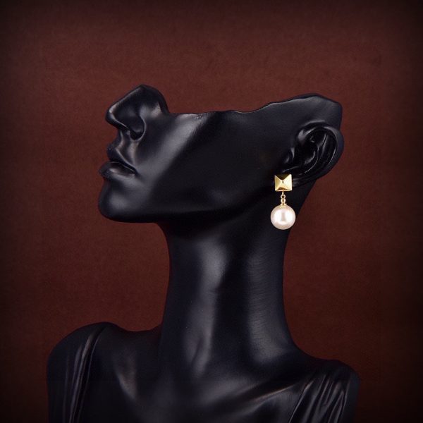 18K Vlogo Pearl Earrings - 图片 4