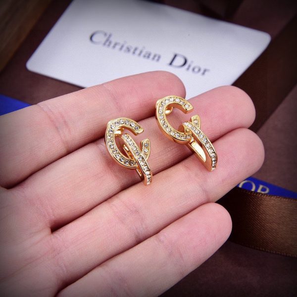 18K CD Lock Earrings - 图片 9