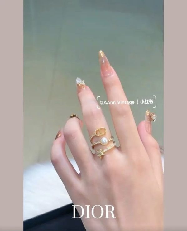18K CD Star Pearl Ring - 图片 5