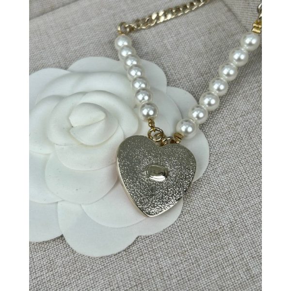 18K CC Pink & Black Heart Pearl Necklace - 图片 16
