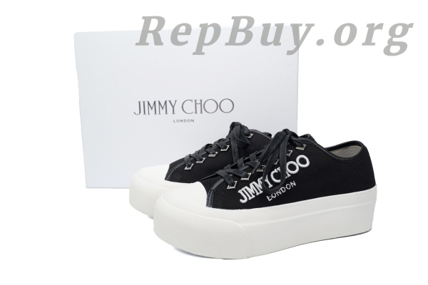 Jimmy Choo Palma Maxi replica, high quality Jimmy Choo knockoff, designer replica shoes, Jimmy Choo black and latte trainers, women's platform sneakers, luxury replica footwear, best Jimmy Choo dupes, Palma Maxi FCYE copy, premium imitation shoes, stylish canvas trainers