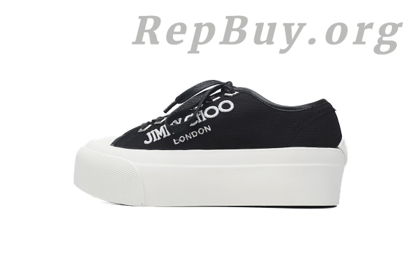 Jimmy Choo Palma Maxi replica, high quality Jimmy Choo knockoff, designer replica shoes, Jimmy Choo black and latte trainers, women's platform sneakers, luxury replica footwear, best Jimmy Choo dupes, Palma Maxi FCYE copy, premium imitation shoes, stylish canvas trainers