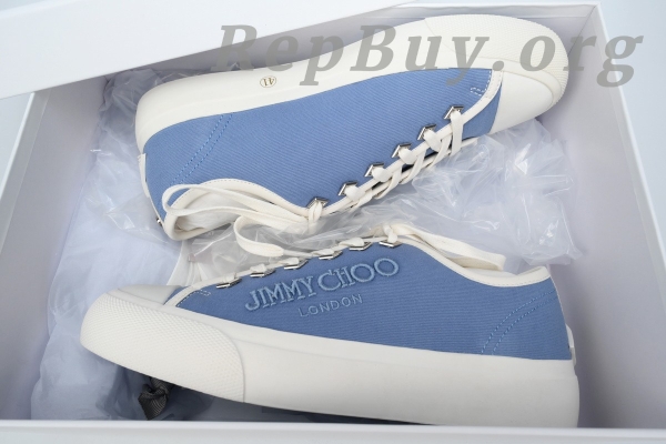 Jimmy Choo Palma Maxi Blue Canvas Platform Trainers PALMAMAXIFCYE043621 - 图片 9