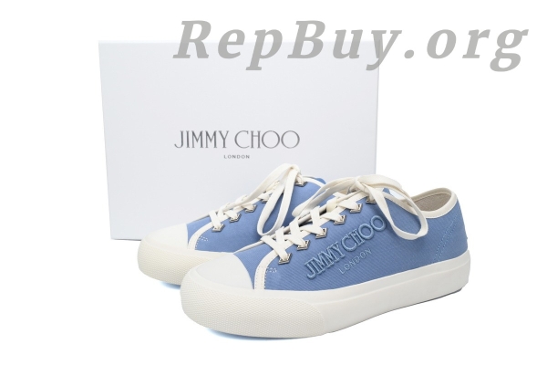 Jimmy Choo Palma Maxi Blue Canvas Platform Trainers PALMAMAXIFCYE043621 - 图片 10